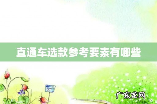 直通车选款参考要素有哪些