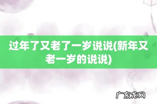 新年又老一岁的说说 过年了又老了一岁说说