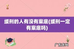 缓刑一定有案底吗 缓刑的人有没有案底
