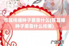 苍耳播种子要靠什么传播 苍耳传播种子要靠什么