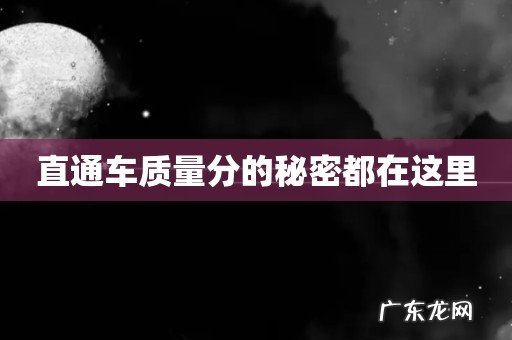 直通车质量分的秘密都在这里