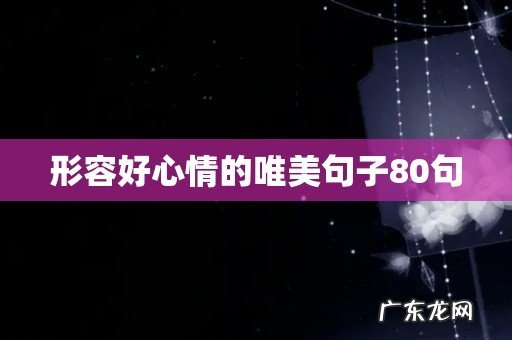 形容好心情的唯美句子80句