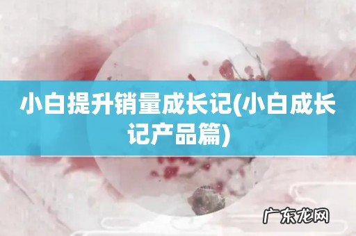 小白成长记产品篇 小白提升销量成长记