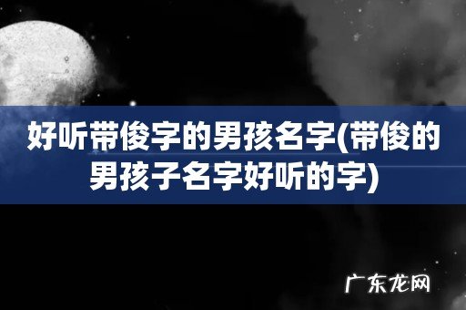 带俊的男孩子名字好听的字 好听带俊字的男孩名字