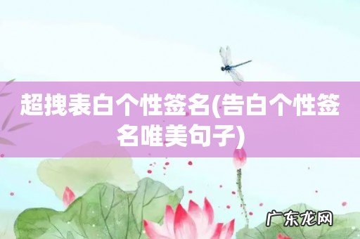 告白个性签名唯美句子 超拽表白个性签名