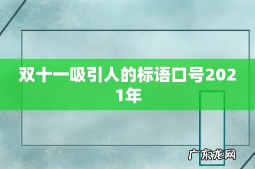 双十一吸引人的标语口号2021年