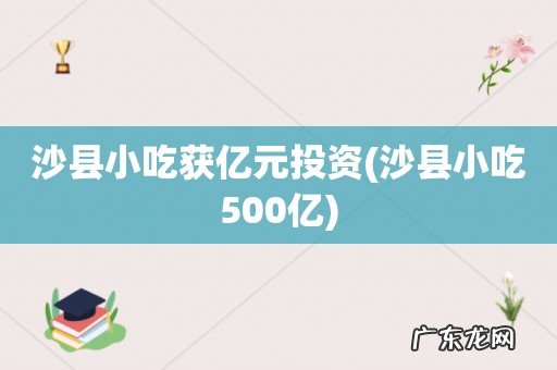 沙县小吃500亿 沙县小吃获亿元投资