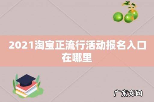 2021淘宝正流行活动报名入口在哪里