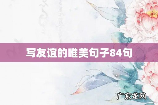 写友谊的唯美句子84句