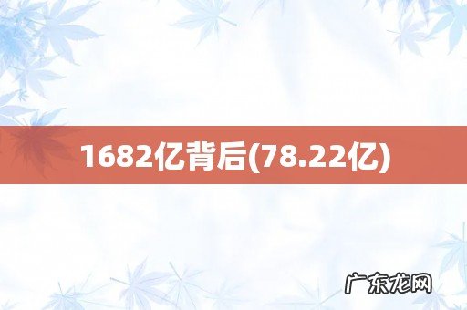 78.22亿 1682亿背后