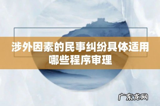 涉外因素的民事纠纷具体适用哪些程序审理