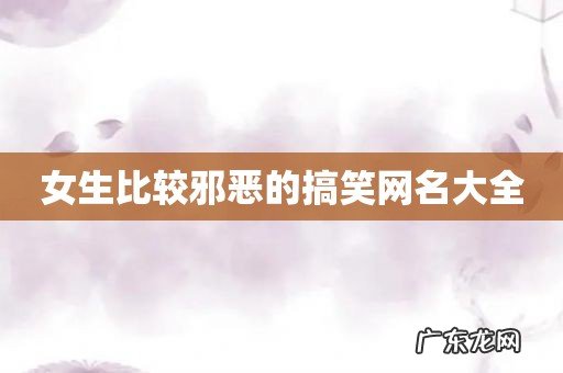 女生比较邪恶的搞笑网名大全