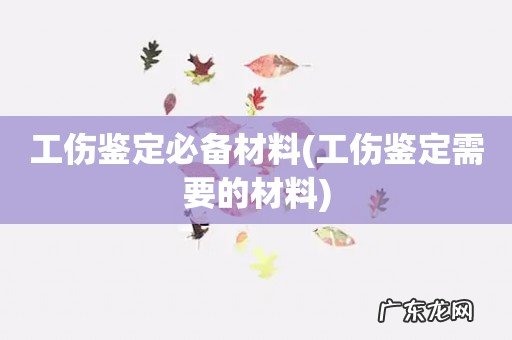 工伤鉴定需要的材料 工伤鉴定必备材料