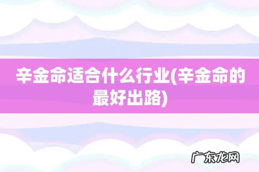 辛金命的最好出路 辛金命适合什么行业