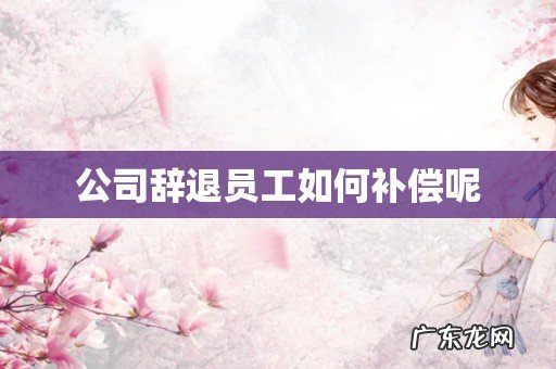 公司辞退员工如何补偿呢