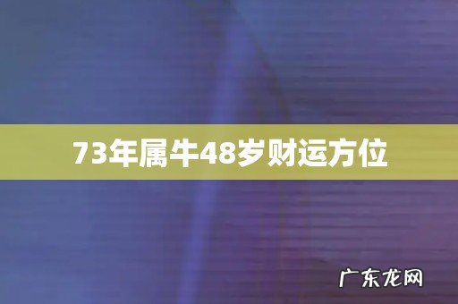 73年属牛48岁财运方位