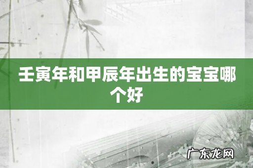 壬寅年和甲辰年出生的宝宝哪个好