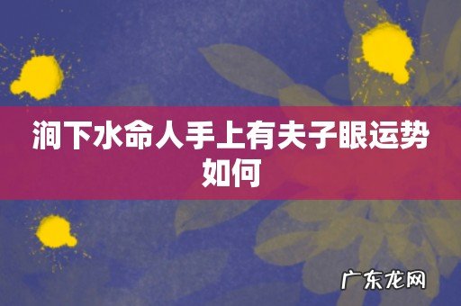 涧下水命人手上有夫子眼运势如何