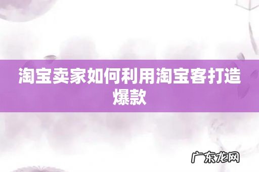 淘宝卖家如何利用淘宝客打造爆款