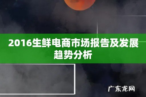 2016生鲜电商市场报告及发展趋势分析