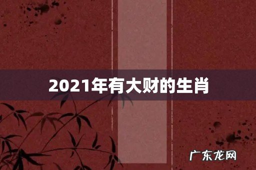 2021年有大财的生肖