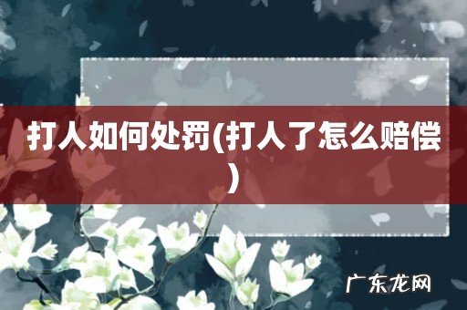 打人了怎么赔偿 打人如何处罚