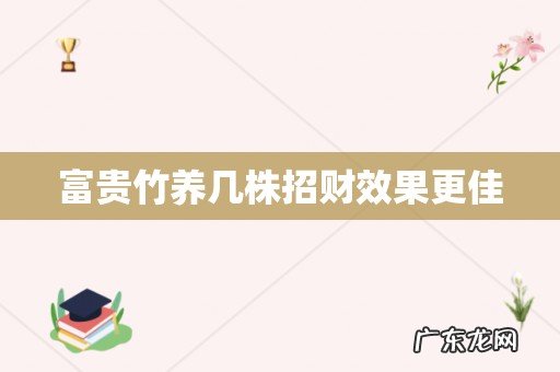 富贵竹养几株招财效果更佳