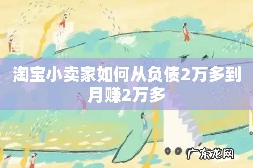 淘宝小卖家如何从负债2万多到月赚2万多