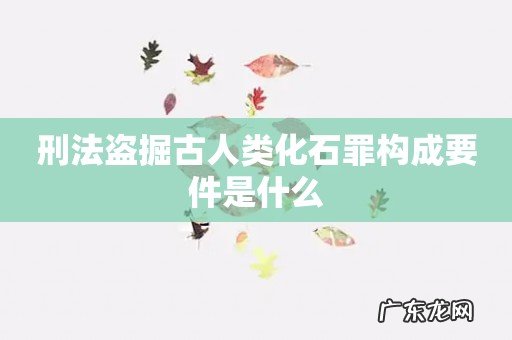 刑法盗掘古人类化石罪构成要件是什么
