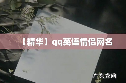 【精华】qq英语情侣网名