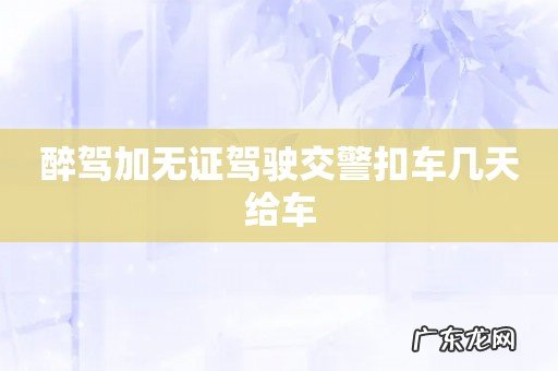 醉驾加无证驾驶交警扣车几天给车