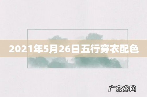 2021年5月26日五行穿衣配色