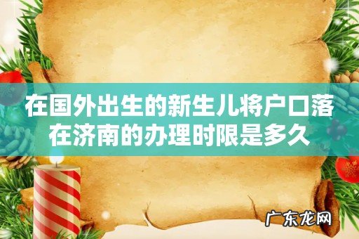 在国外出生的新生儿将户口落在济南的办理时限是多久