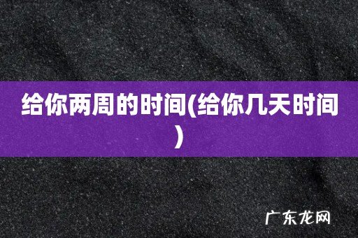 给你几天时间 给你两周的时间