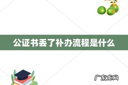 公证书丢了补办流程是什么