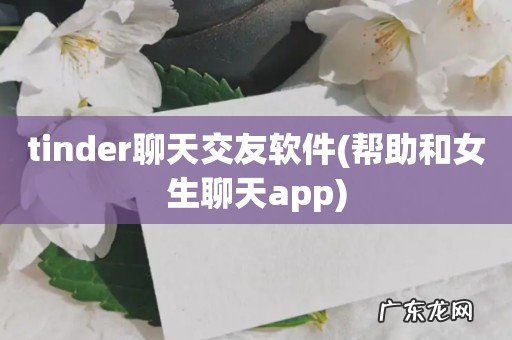 帮助和女生聊天app tinder聊天交友软件