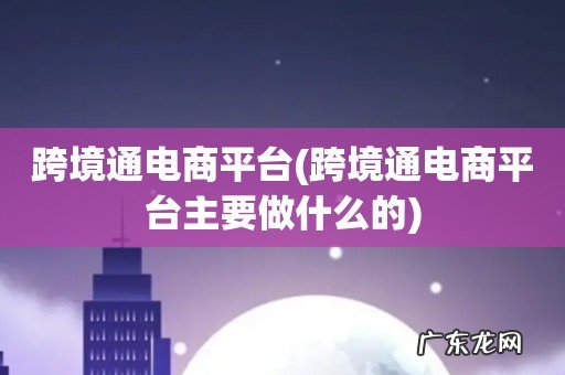 跨境通电商平台主要做什么的 跨境通电商平台