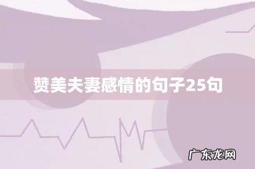 赞美夫妻感情的句子25句