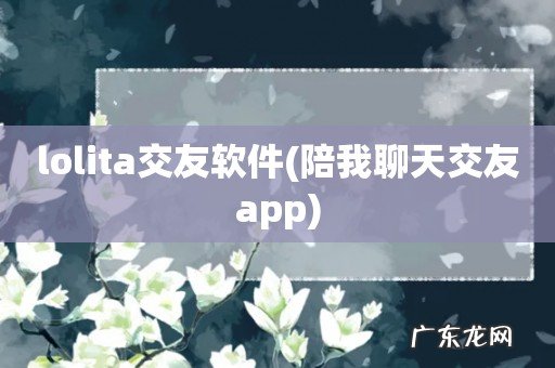陪我聊天交友app lolita交友软件