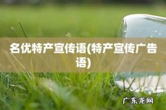 特产宣传广告语 名优特产宣传语