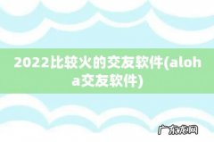 aloha交友软件 2022比较火的交友软件
