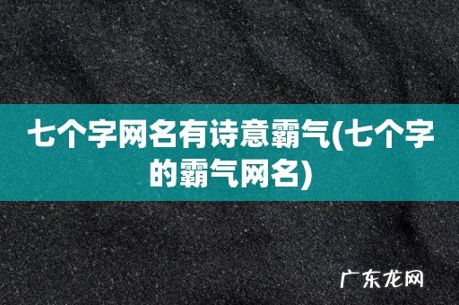 七个字的霸气网名 七个字网名有诗意霸气