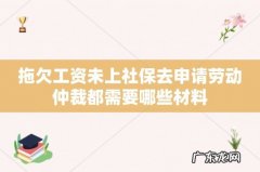 拖欠工资未上社保去申请劳动仲裁都需要哪些材料