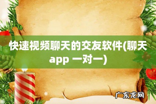 聊天app 一对一 快速视频聊天的交友软件