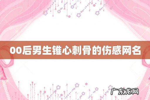 00后男生锥心刺骨的伤感网名