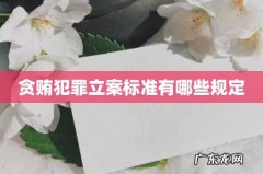 贪贿犯罪立案标准有哪些规定
