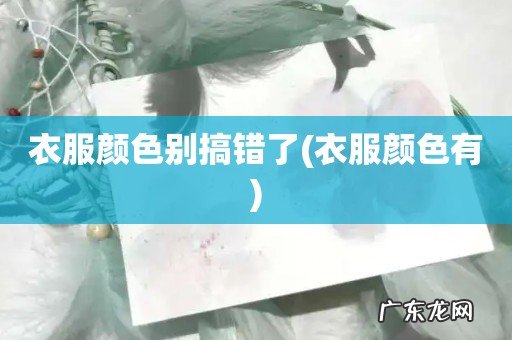 衣服颜色有 衣服颜色别搞错了