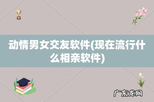 现在流行什么相亲软件 动情男女交友软件