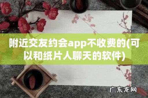 可以和纸片人聊天的软件 附近交友约会app不收费的