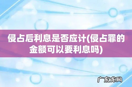 侵占罪的金额可以要利息吗 侵占后利息是否应计
